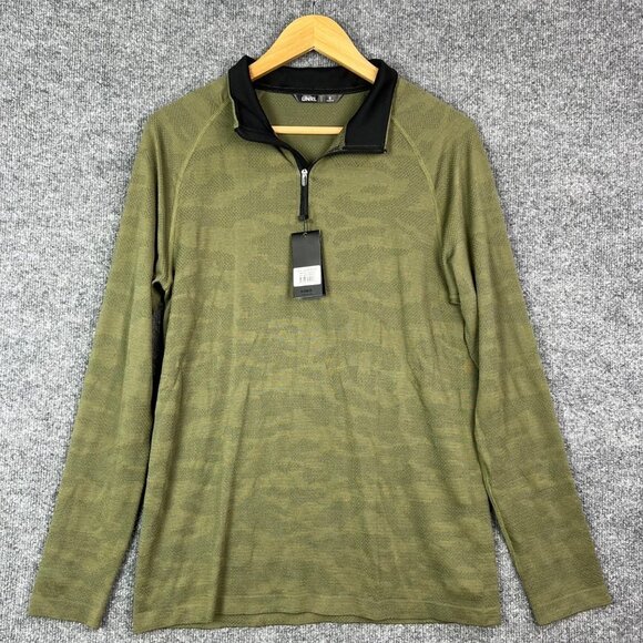UNRL Other - NEW $78 UNRL Green Camo 1/2 Zip Sweater Rival Quarter Zip Men's Size Small‎